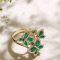 Emeralds and Diamond Butterfly Ring